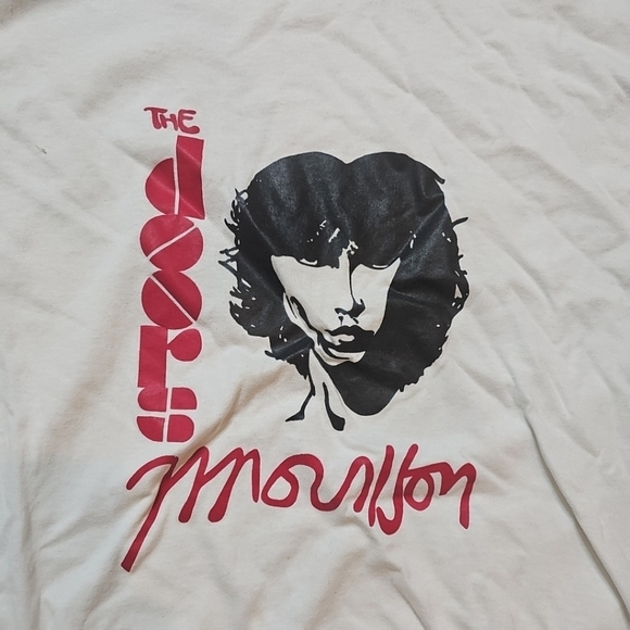 Vintage Jim Morrison The Doors White Cotton T-Shirt Single Stitch Size XL - Picture 2 of 5